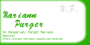 mariann purger business card